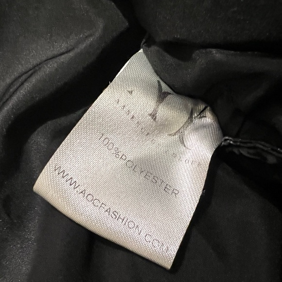 AOC Patent Black Coat Jacket Sexy Winter Ready size small EUC $$$ - Picture 7 of 11